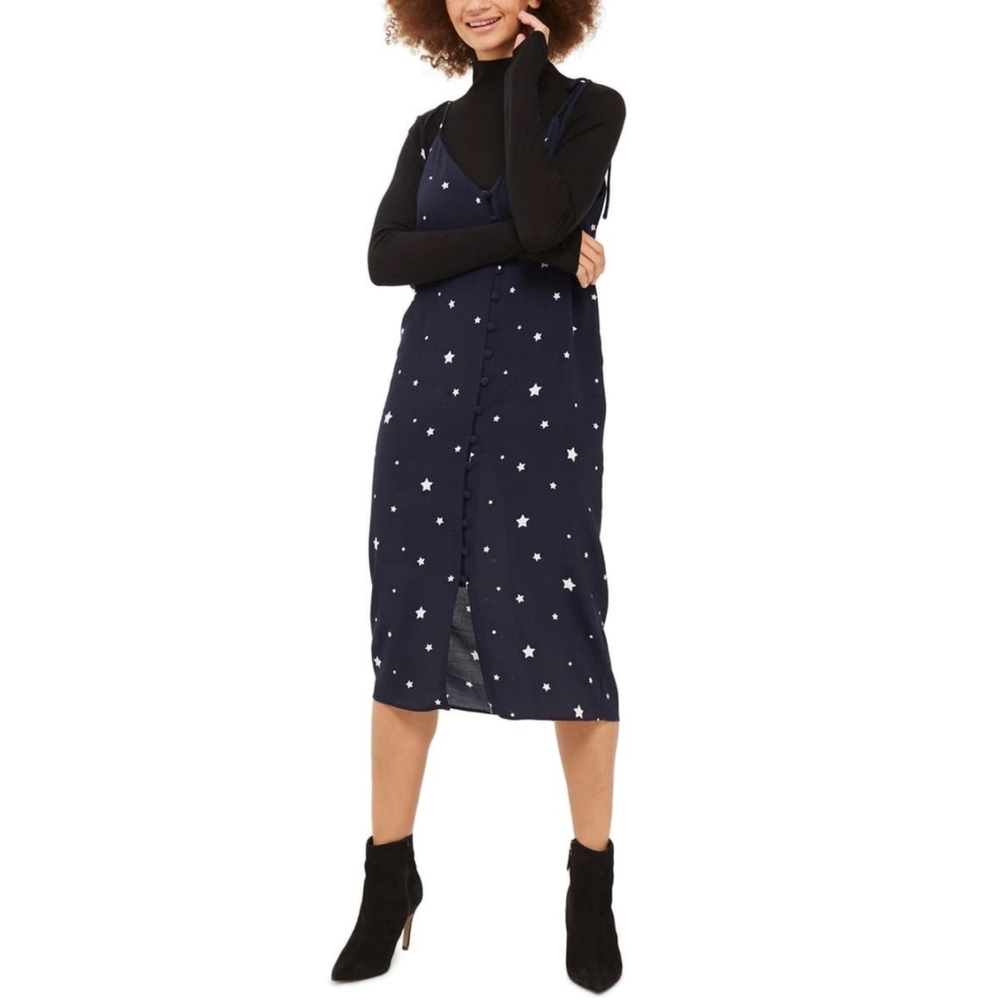 Star Print Slip Dress